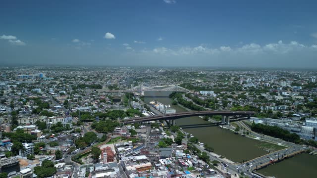 Aerial static view of Santo Domingo, Dominican Republic. Colonial Zone