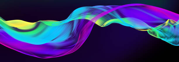 istock Fabric Flowing Cloth Wave, Waving Multicolor Silk Flying Textile, 3d render 1916562661