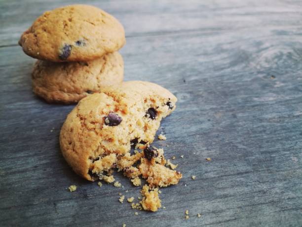 istock Chocolate chip cookies on wood background 1916578616