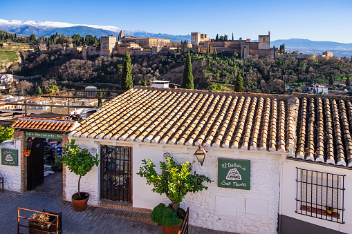 The walled town of Pedraza, near Segovia, Spain, taken with a drone / UAV