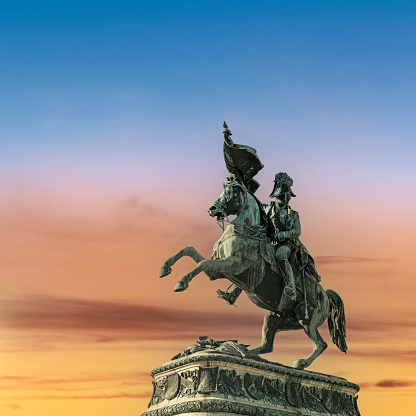 Statue of Archduke Charles (Duke of Teschen) on the Heldenplatz (Heroes' Square) in Vienna, Austria.