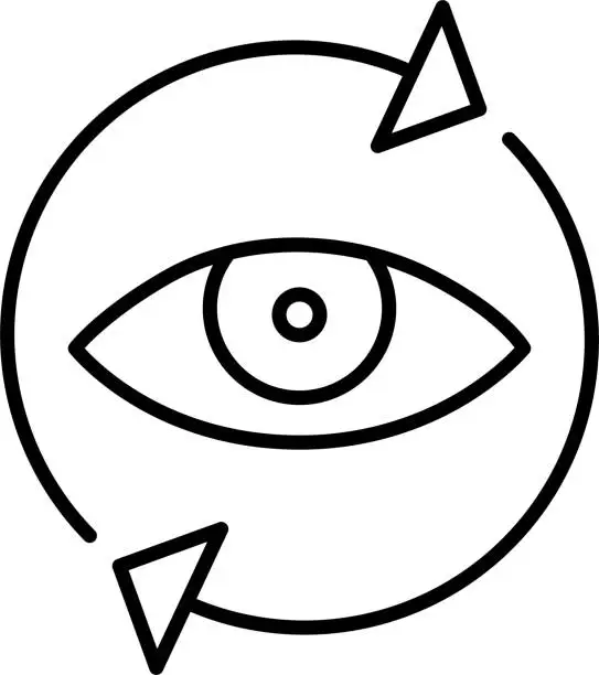 Vector illustration of eye care Outline vector illustration icon