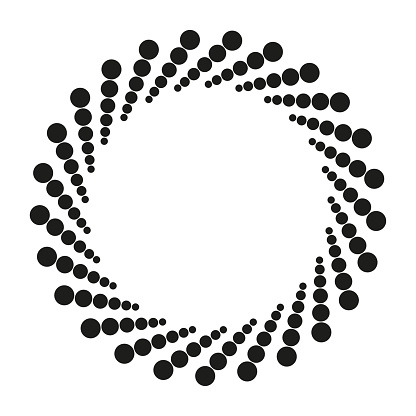 radiating dotted circle. Vector illustration. EPS 10. Stock image.