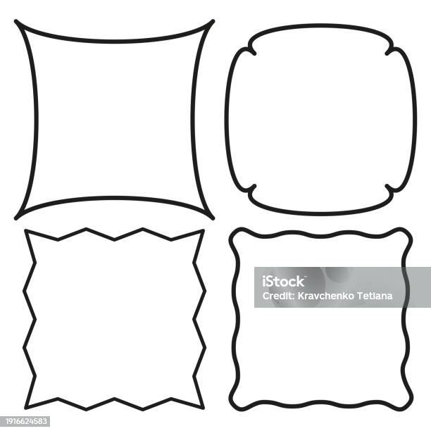 Square With Billowy Edges Distorted Deformed Square Frame Vector ...