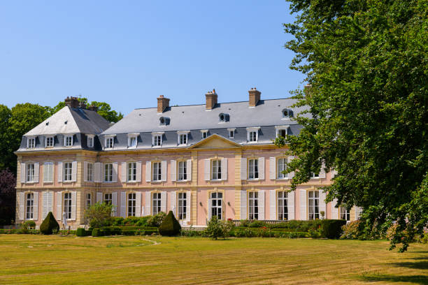 Sassetot-le-Mauconduit, France - July 21, 2022: The Chateau de Sissi on a sunny day in summer, blue sky