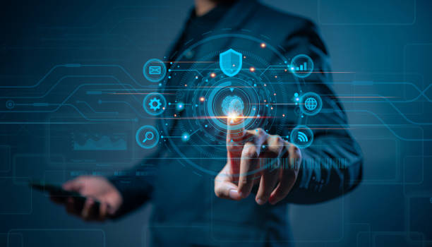 istock The finger scanning allows access to security and identification of big Data information and Cloud Computers, Security of future technology and Cybernetics on the Internet. 1916667266