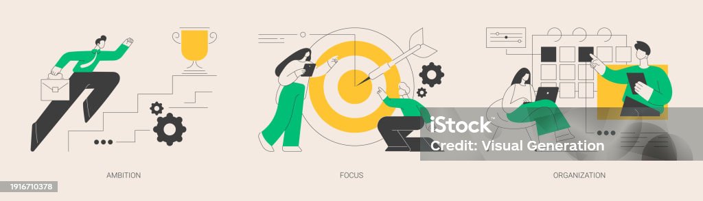 Goal Setting Abstract Ilustración de Setting Big Goal Abstract Concept Vector Illustrations y ...