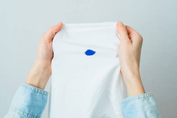 istock Dirty ink stain on a white clothes 1916752271