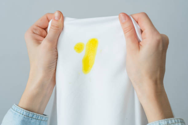 istock Spoiled clothes. Daily life stain concept 1916753296