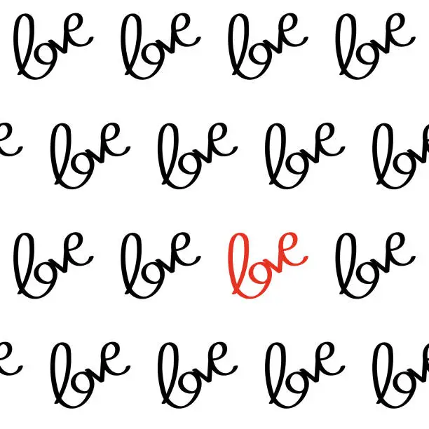 Vector illustration of Love word typeface | Stroke brush writing (by hand)