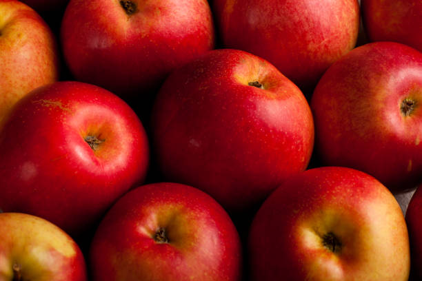 istock Red apples close-up, top vew 1916771532