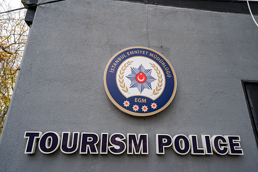 Turkish Tourism Police logo. Istanbul, Turkey - December 23, 2023.