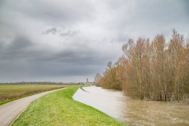 istock Deventer at the river IJssel with high water level after heavy rainfall 1916829707