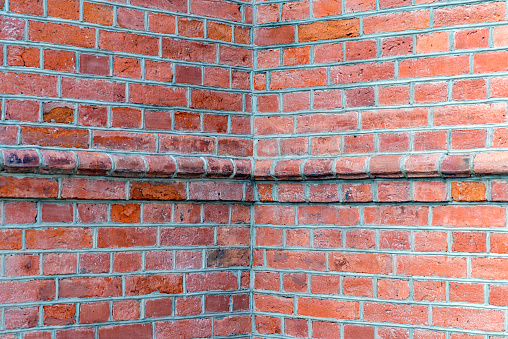 old red brick wall texture background.Outdoors shot.