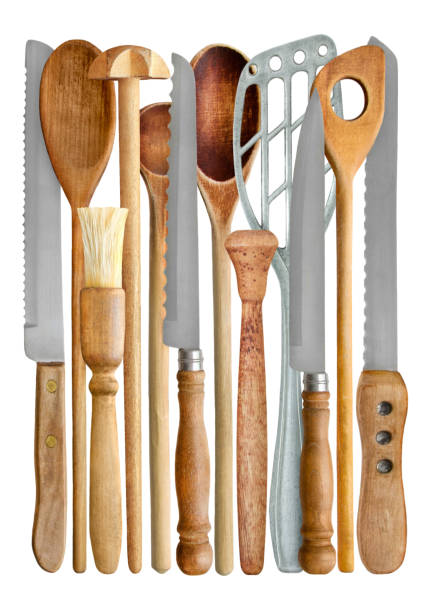 istock Various vintage cooking spoons and knives isolated on white background 1916850066