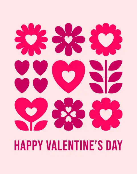 Vector illustration of Happy Valentine's Day Card