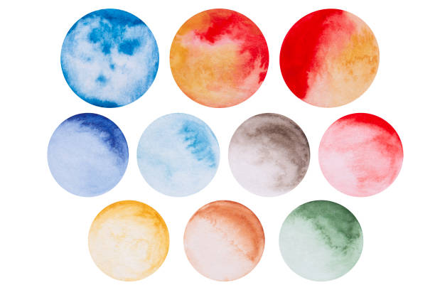 istock Watercolor spots isolated on white background. 1916889641