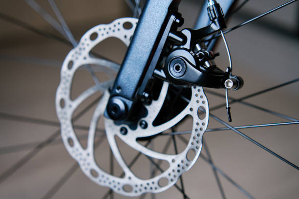 istock Part of bicycle braking system, brake disk and brake pads 1916905160