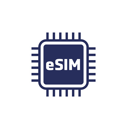 eSIM card icon on white