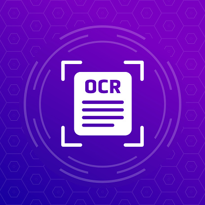 OCR, Optical character recognition icon for web