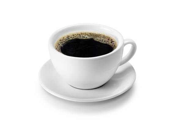Cup of black coffee isolated on white backgroud