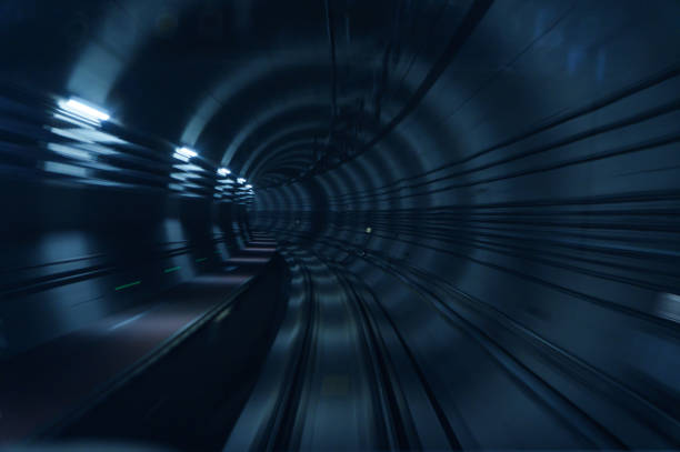 Fast Speed ​​in the Tunnel Motion Blurred Abstract Background