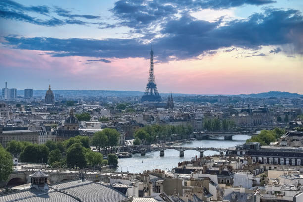 istock Paris, aerial view of the Eiffel Tower 1916949017