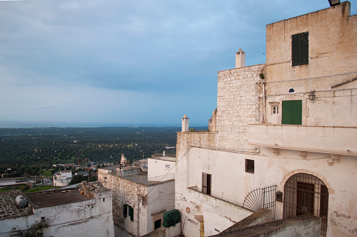 View on the Mediterranean Coast from Ostuni Old Town. Brindisi Province, Salento, South Italy