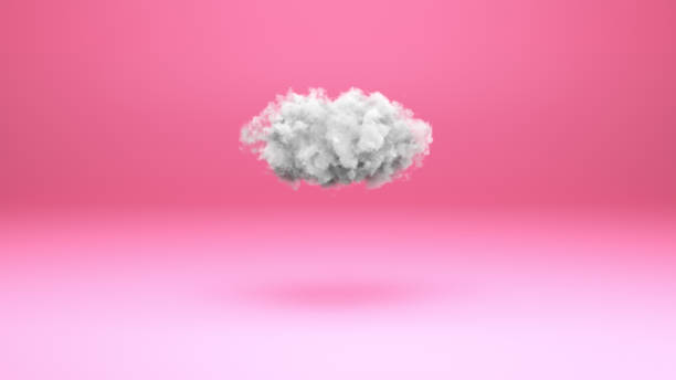 istock A cute little cloud on a pink pastel background. 1917027195