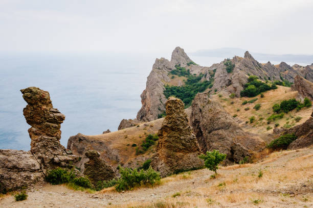 istock Karadag mountain range in Crimean mountains, an ancient extinct volcano. 1917028831