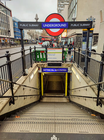 underground metro subway sign at london england UK