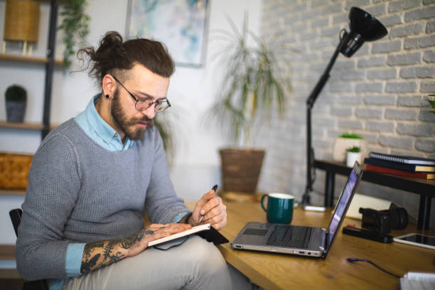 istock Young businessman working at home office 1917041375