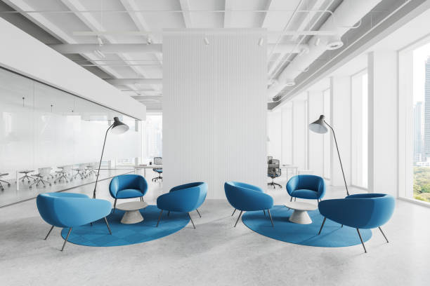 istock White office waiting room interior with armchairs 1917049319