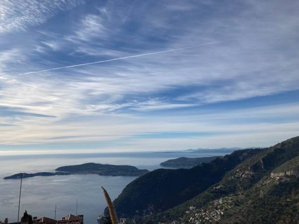 istock Hill and peninsula on the sea with clouds 1917057498