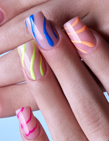 bright nail design for summer