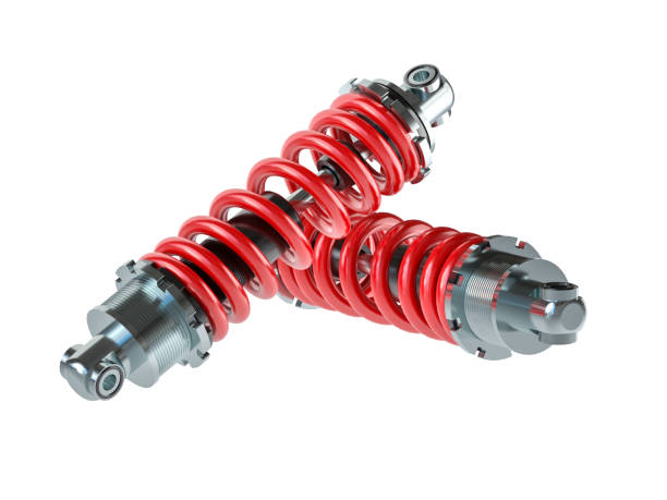 istock pair of shock absorber isolated on white. 1917062812