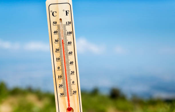 istock Wooden thermometer in the summer mountain 1917062897