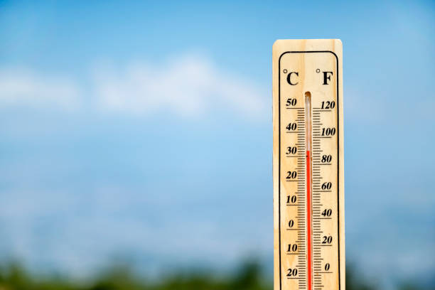 istock Wooden thermometer in the summer mountain 1917062915