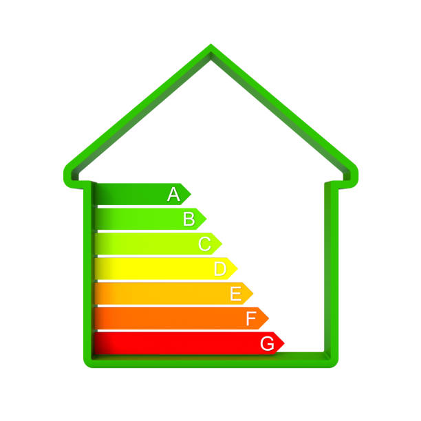 istock green house profile and energy classification isolated on white. 1917065726