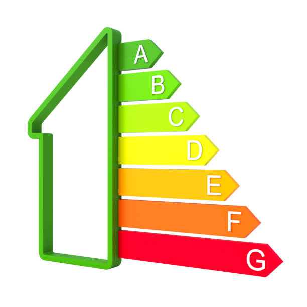 istock House profile and energy rating isolated on white. 1917065798