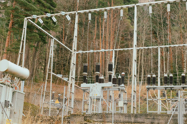 istock Power station with high voltage wiring 1917068397
