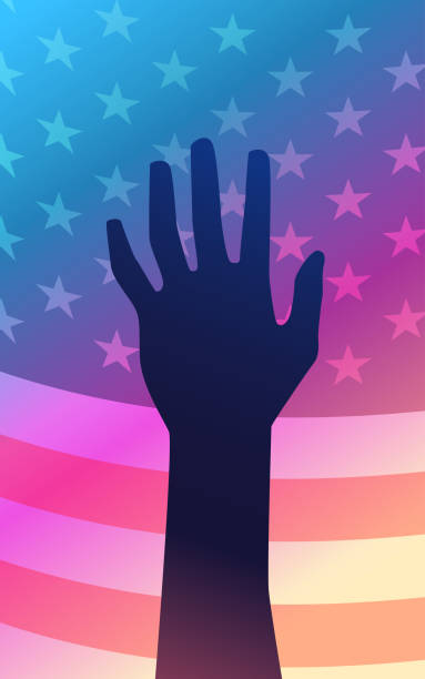 banner vertical USA flag banner vertical vector illustration civil rights leader stock illustrations