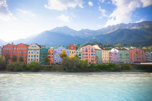 Innsbruck River Colorful Houses