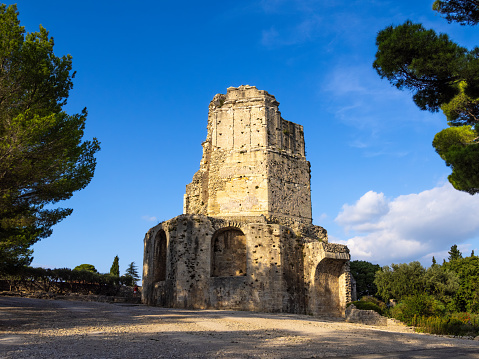 The Magne Tower (Tour Magne) is an impressive Roman tower built in the 1st century BC. It was built under the Emperor Augustus as part of the fortress walls of Nimes.