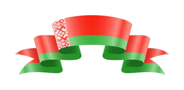 Vector illustration of Waving Belarus flag. National waving flag on a white background.