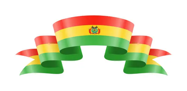 Vector illustration of Waving Bolivia flag. National waving flag on a white background.