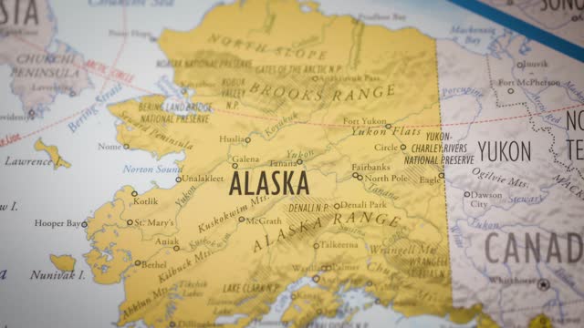 USA state map color contour Alaska AK