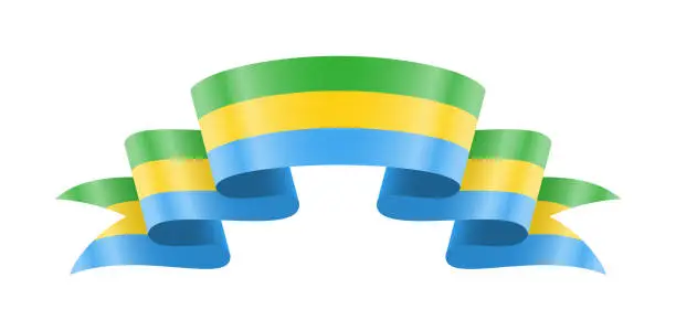 Vector illustration of Waving Gabon flag. National waving flag on a white background.