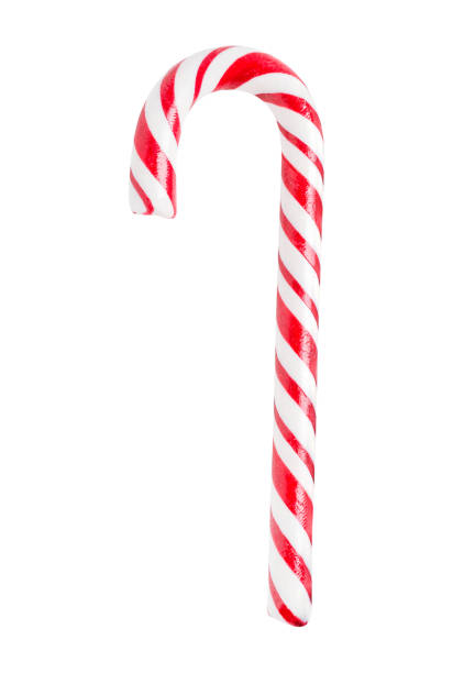 istock One sweet festive striped candy cane with red stripes isolated on white 1917119791