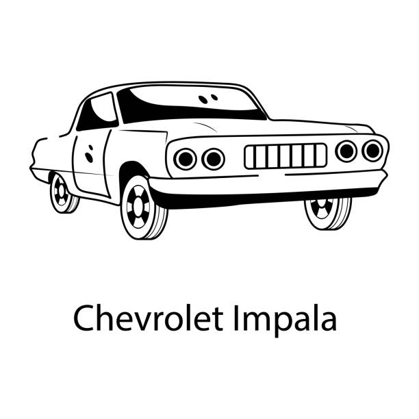 ilustraciones, imágenes clip art, dibujos animados e iconos de stock de chevrolet impala - chevrolet